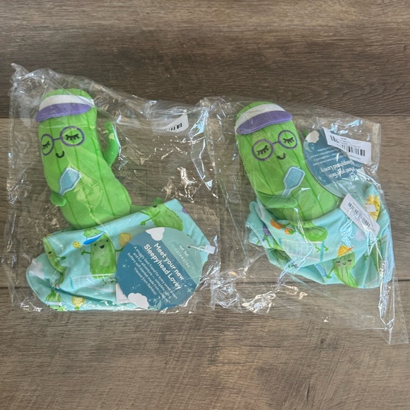 🥒🏓 Piper the Pickle Lovey Toy Little Sleepies Pickleball Power NEW - Picture 4 of 5